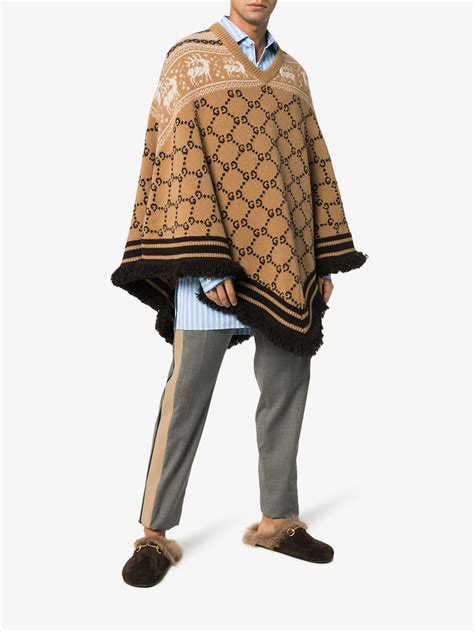 gucci poncho brown